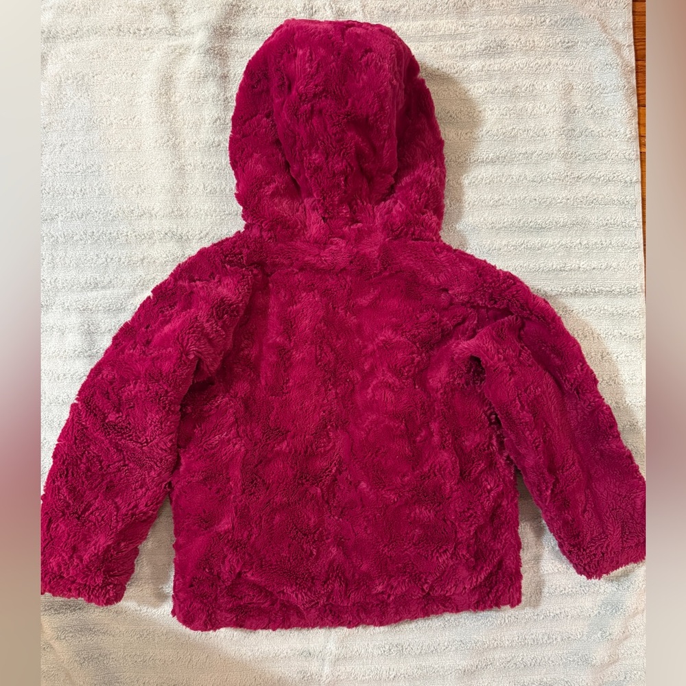 The North Face Fuchsia Jacket reversible with hood & pockets 4T - Picture 8 of 16